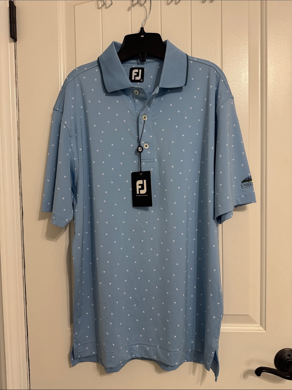 FootJoy Men’s Sky Blue Micro-Print Golf Polo